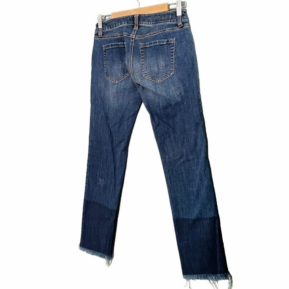 Cabi Jeans Slim Boyfriend Celebrity Wash Star Print Raw Hem Denim Women’s Size 0 - Picture 7 of 13